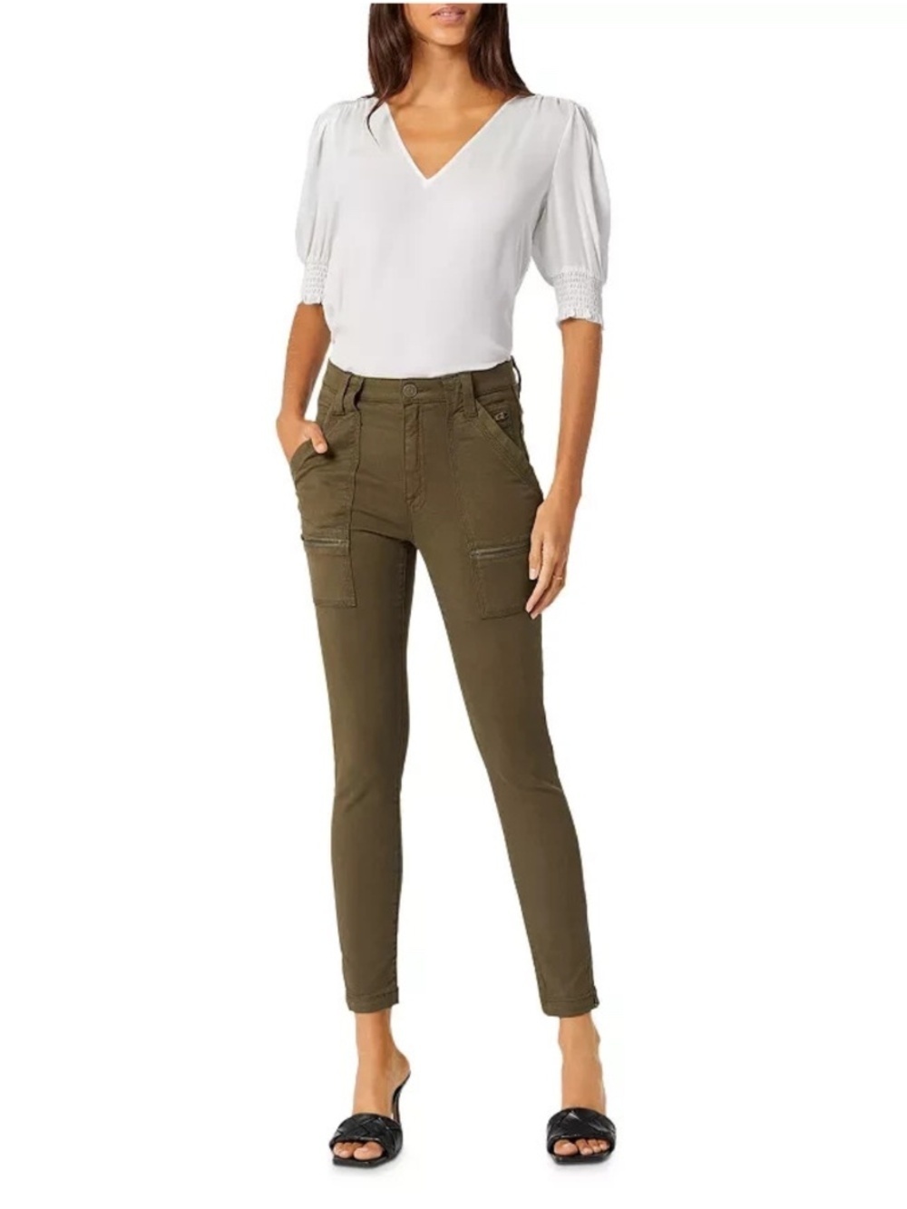 Joie Green Cargo Skinny Jean Pants 26